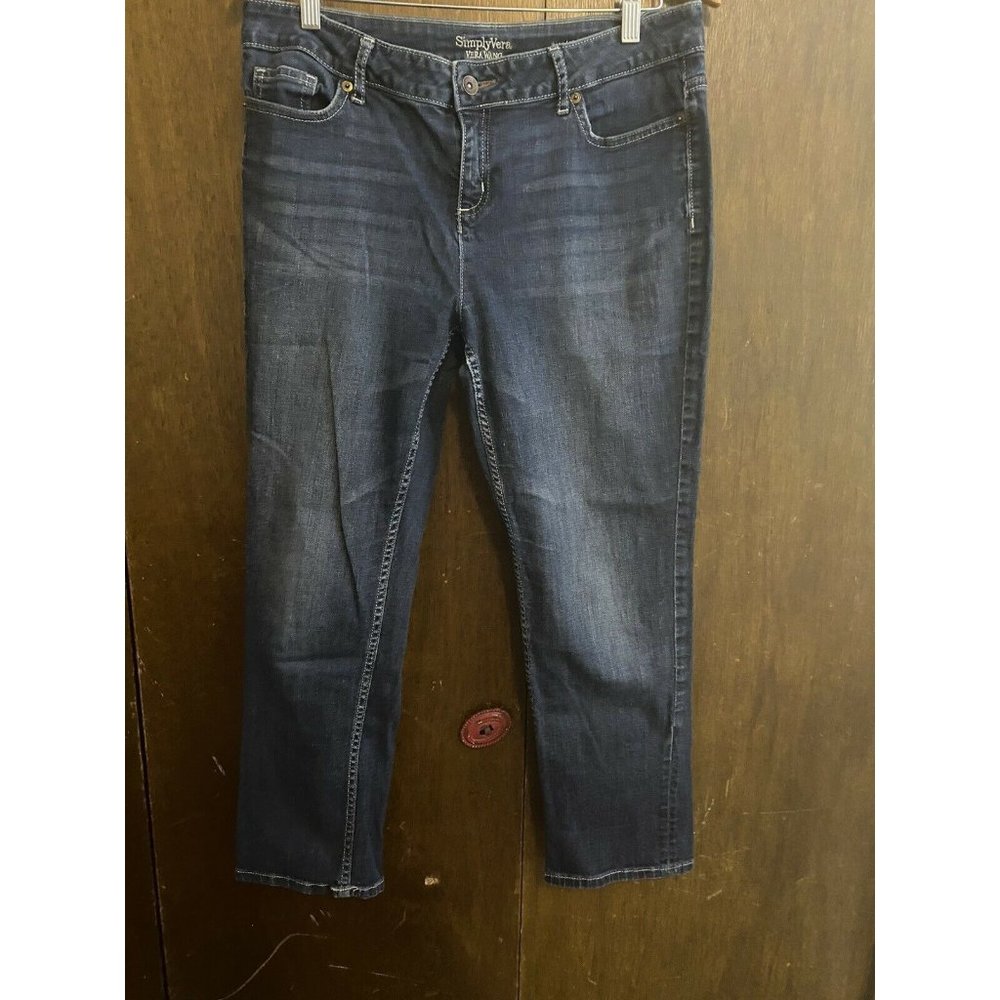 SIMPLY VERA Vera Wang Women's Size 12 Straight Leg Stretch Jeans 25Inseam